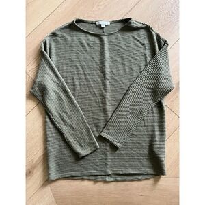 Green Envelope Olive Green Ribbed Long Sleeve Top Casual Basic